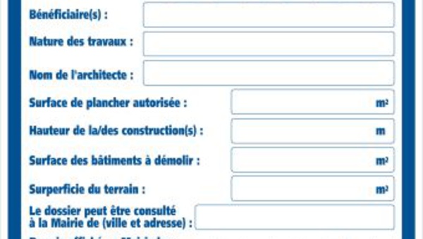 AFFICHAGE DU PERMIS DE CONSTRUIRE ET DE DÉCLARATIONS PRÉALABLE OU D'UNE ENQUÊTE PUBLIQUE